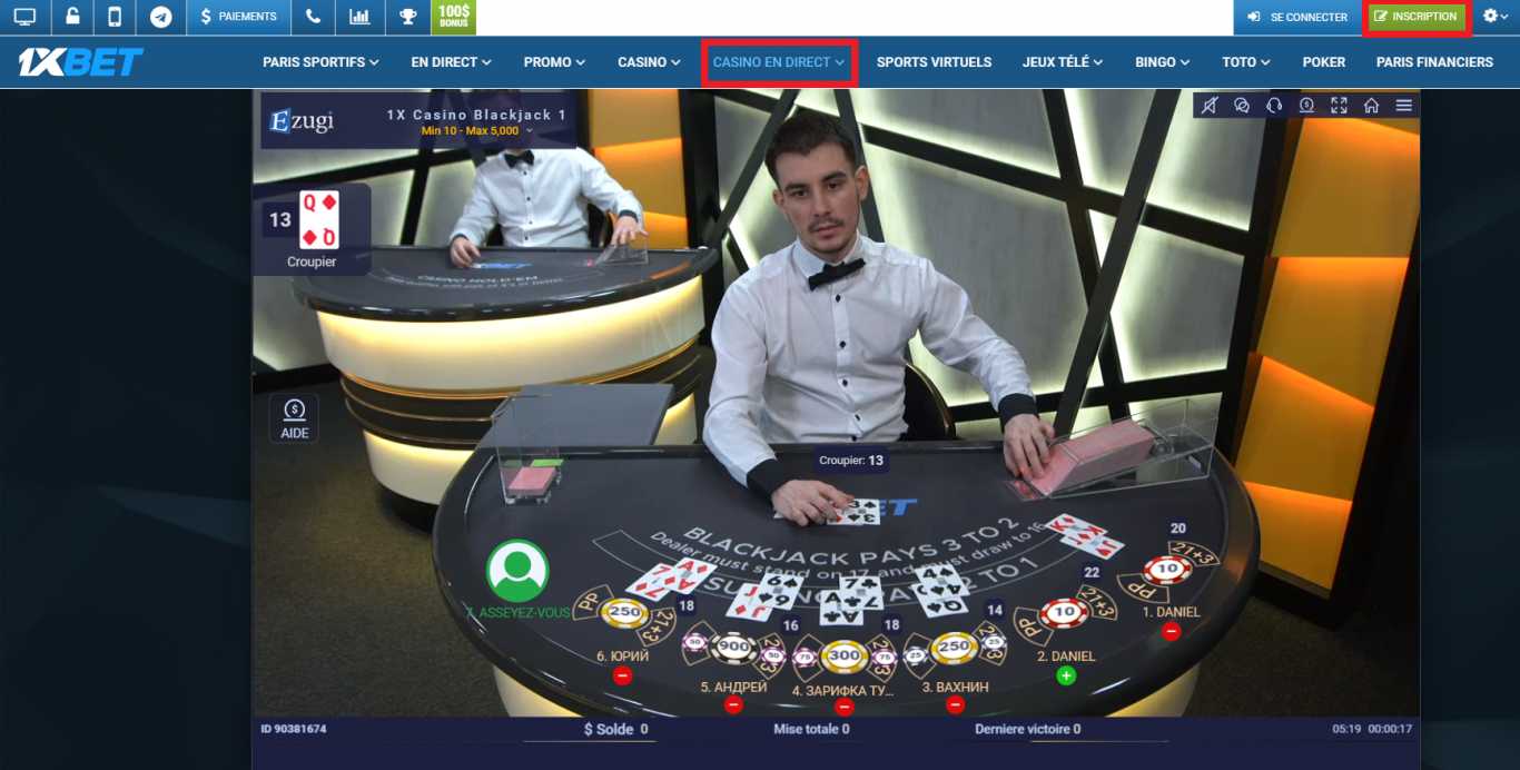 L’univers du 1xBet Benin casino